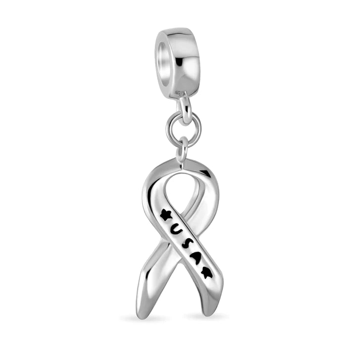 Abalorio colgante con cinta de bandera americana patriótica de EE. UU. 