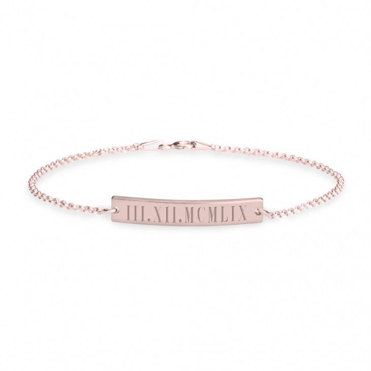 Roman Numeral Bar Bracelet