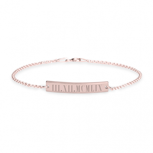 Roman Numeral Bar Bracelet