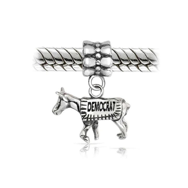 Charm con cuentas colgantes de animales del partido político 