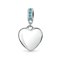 Charm con cuentas colgantes en forma de corazón con acento de cristal 