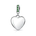 Charm con cuentas colgantes en forma de corazón con acento de cristal 