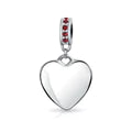 Charm con cuentas colgantes en forma de corazón con acento de cristal 