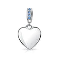 Charm con cuentas colgantes en forma de corazón con acento de cristal 