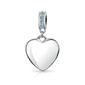 Charm con cuentas colgantes en forma de corazón con acento de cristal 
