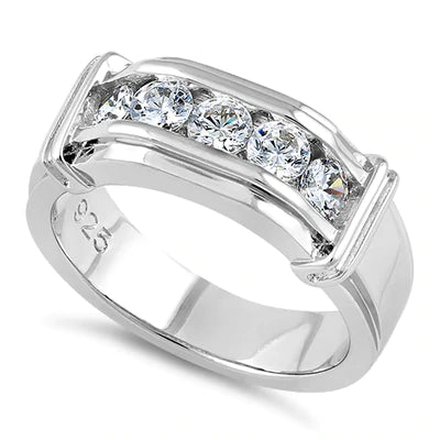 Sterling Silver Men's Engagement CZ Rings